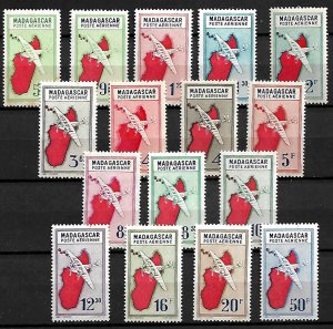 FRENCH MADAGASCAR STAMPS 1942/44 , AIR POST Mi.#.315-330, MNH