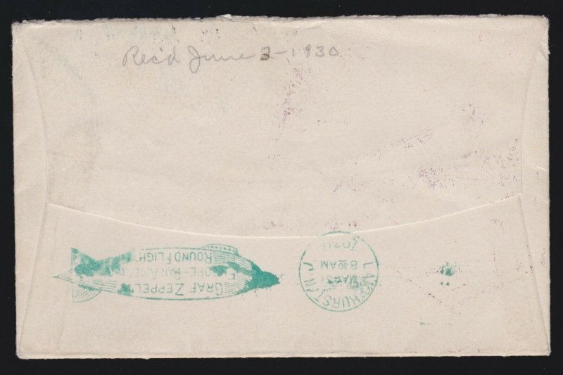 US C15 $2.60 Air Mail on Small Round Trip Cover w/ Appropriate Markings SCV $625