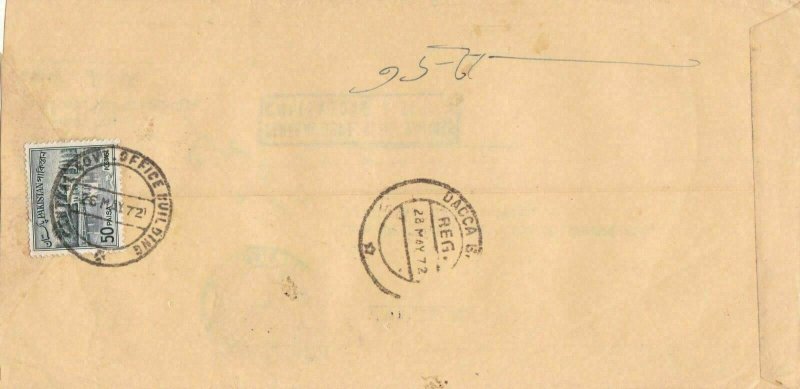 bangladesh overprints on pakistan early stamps cover ref 12830