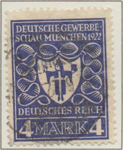 Germany Deutsches Reich Munich Exhibition Weimar Republic 4 Mk SG #201 1922