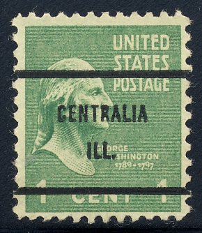 Centralia IL, 804-61 Bureau Precancel, 1¢ Washington