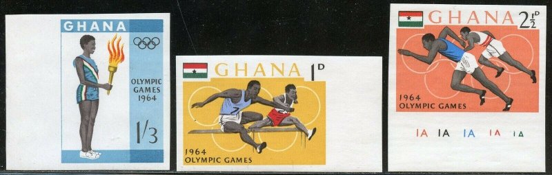 GHANA  1964 OLYMPIC GAMES SET IMPERFORATED MINT NEVER HINGED