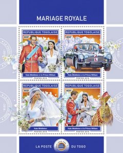 TOGO - 2018 - Royal Wedding #1 - Perf 4v Sheet - Mint Never Hinged