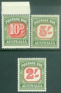 EDW1949SELL : AUSTRALIA 1953-60 Scott #J83, 93, 95 All Very Fine, MNH. Cat $67.