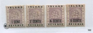 British Guiana 1889 new values overprinted Inland Revenue  mint o.g. hinged