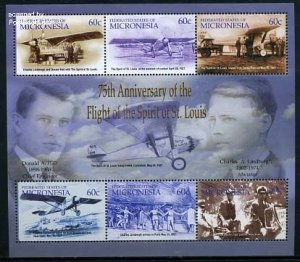 Micronesia 2003, Charles Lindbergh 6v m/s, MNH