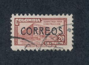   Colombia 1948  Scott  564 used - 20c, Ministry of Posts