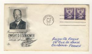 US - 1953 (Jan 20) - Scott 1008 on Pdt Eisenhower INAUGURATION Cover