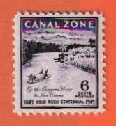 US CANAL ZONE SCOTT#143 1949 6c GOLD RUSH - MH