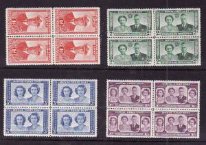 Bechuanaland Protectorate-Sc#143-6-Unused NH KGVI set in blocks-Royal Visit-1947