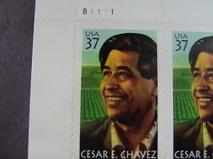 U.S.# 3781-MINT/NEVER HINGED--UL PLATE # BLOCK OF 4--CESAR CHAVEZ--2003