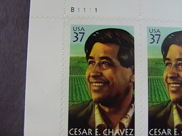 U.S.# 3781-MINT/NEVER HINGED--UL PLATE # BLOCK OF 4--CESAR CHAVEZ--2003