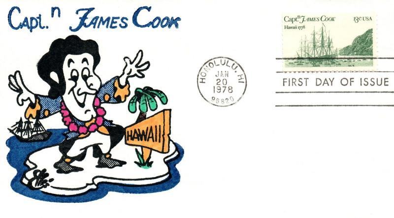 1978 Honolulu Hawaii Captain James Cook Anniversary Postal First Day Cover