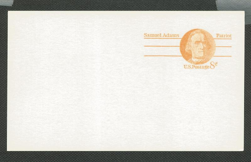 US Scott's # UX66 - 8 Cent-Samuel Adams-Postcard Unused