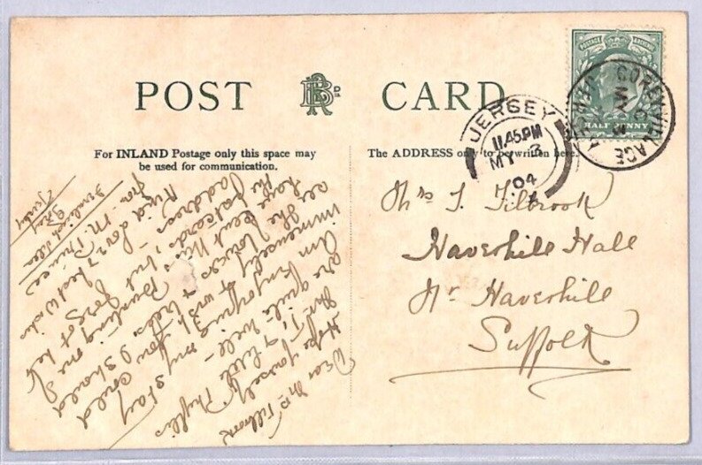 GB Channel Islands JERSEY Postcard *GOREY VILLAGE* CDS 1904 {samwells}ZJ106