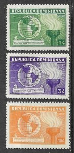 Dominican Rep. # 332-334  U.S. Constitution  1937 (3) VLH Unused