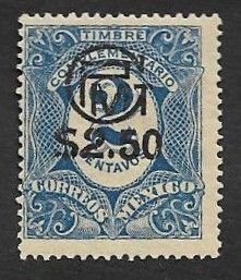 SD)1916 MEXICO  FROM THE COMPLEMENTARY SERIES 2.50 ABOVE 2C SCT 604, MINT