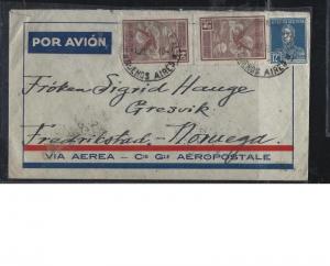 ARGENTINA (P2604B)  1932 A/M  54CX2+12C COVER TO NORWAY