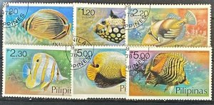 ZAYIX - 1978 Philippines #1379-1384 - Used - Marine Life - Fish