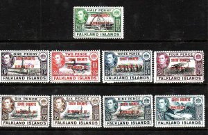 Falkland Islands Dependencies-Sc#4L1-8- id9-unused hinged set + shade of 6p-KGVI