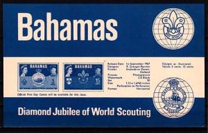 Bahamas, Scott cat. 267-268. Scouting Diamond Jubilee Postal Bulletin. ^