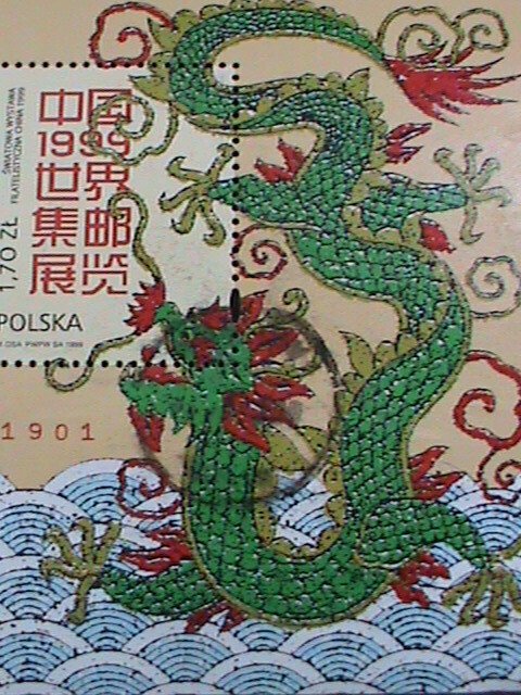 POLAND 1999 SC#3443  WORLD STAMP SHOW CHINA'99-DRAGON MNH S/S SHEET- VERY FINE