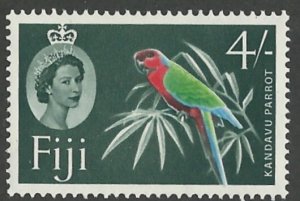 Fiji # 173  QE II 4sh Parrot - Dark Green - Wmk. 4   1963  (1) Mint NH