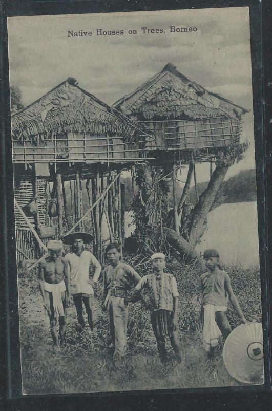 NORTH BORNEO (P2707B) NATIVE TREE HOUSES PPC FUNK & SONS NO 136