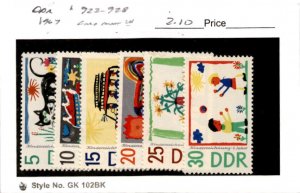 Germany - DDR, Postage Stamp, #923-928 Mint LH, 1967 Children Art (AE)