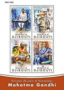 2016 Djibouti  Mnh Mahatma Gandhi. Michel: 949-952  |  Scott Code: 897