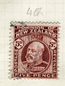 NEW ZEALAND; 1909-12 early Ed VII issue fine used Shade of 5d. value