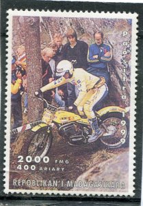 Malagasy 1999 RACING MOTORCYCLE Set 1 value Perforated Mint (NH)