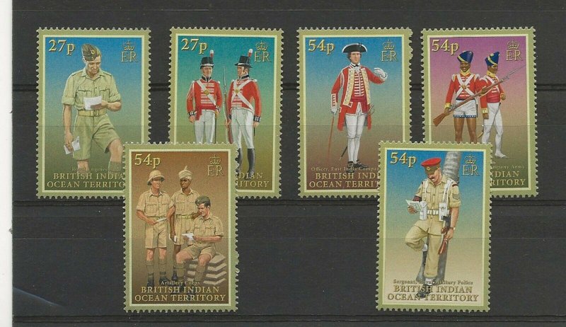 BIOT 2008 Uniforms   set of 6 sg.373-8  MNH 