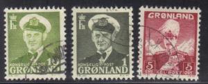 GREENLAND  SC# 2,28 & 30 **USED**  1938-60   NICE STAMPS