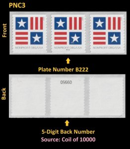 US 5756A Patriotic Block Nonprofit Org 5c #on# PNC3 B222 5d back # MNH 2023