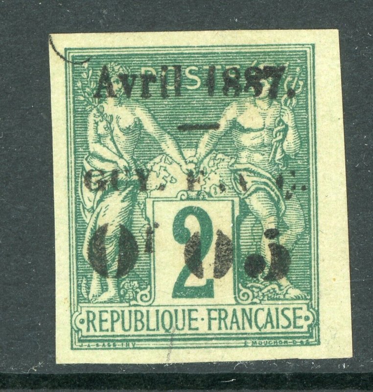 French Guiana 1887 French Colony 5¢/2¢ Green Scott #5 Mint E28