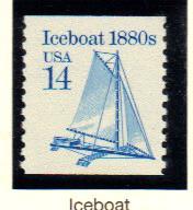 #2134 MNH coil single 14c Iceboat 1985-87 Issue