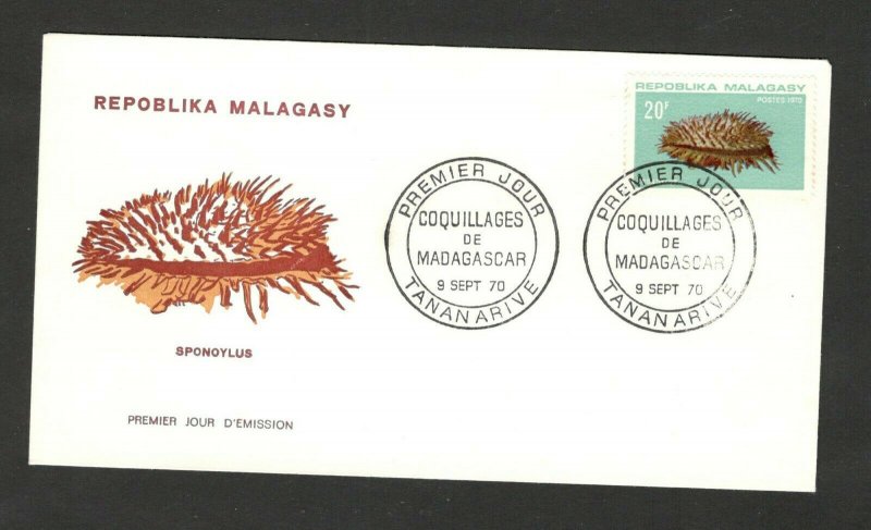 MALAGASY - FDC -FAUNA- SHELL ,SPONOYLUS - 1970.