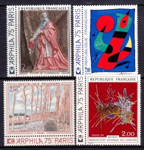 France 1974 Art Series Complete Mint MNH Set SC 1394-1397