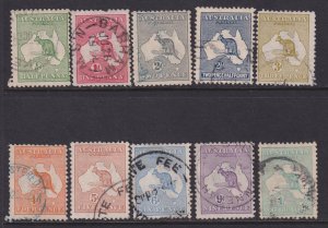 Australia, Scott 1-10 (SG 1-11), used (6p slight crease)