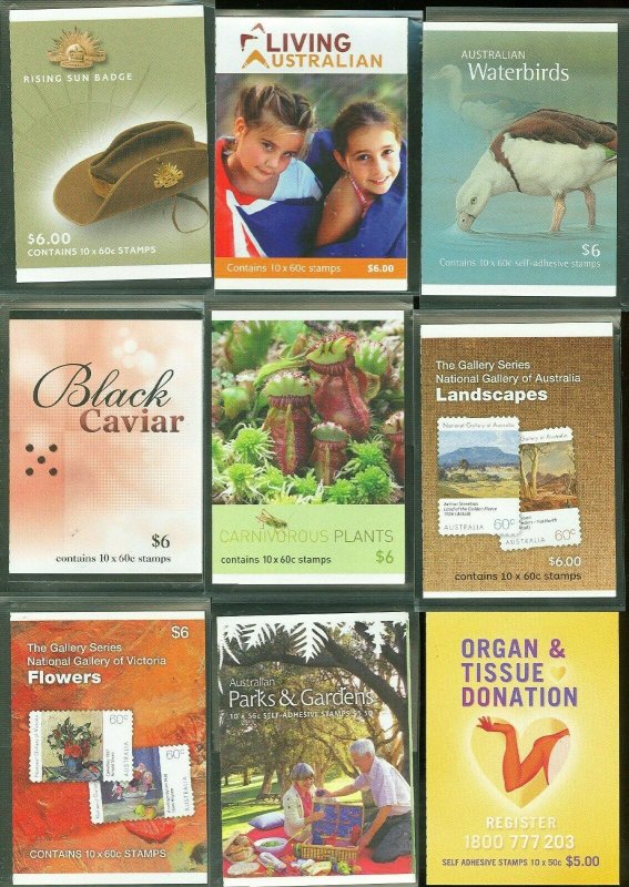 AUSTRALIA LOT OF 25 COMPLETE BOOKLETS FACE VALUE $196.50 AUSTRALIAN 