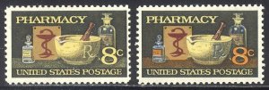 U.S. #1473a SCARCE Mint NH w/ Cert - 1972 8c Pharmacy, Blue & Orange Omitted