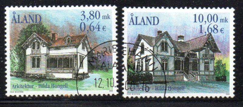 Aland Finland Sc 170-1 2000 Buildings by Hongell stamp set used