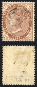 Jamaica SG6 1860-70 1/- Yellow-brown Used