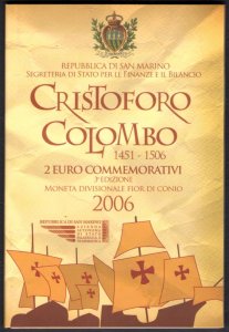 2006 Republic of San Marino - Christopher Columbus 2 euro - FDC