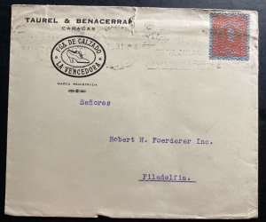 1920s Caracas Venezuela Shoes Factory Commercial Cover To Philadelphia PA USA
