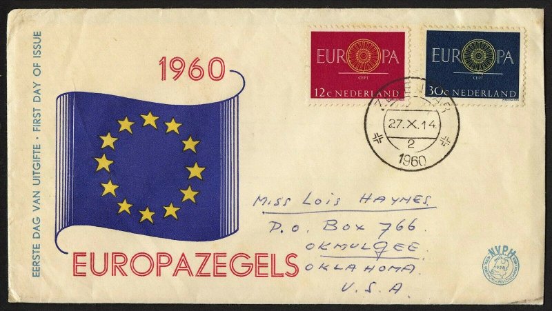 wc027 Netherlands Europa 1960  FDC first day cover