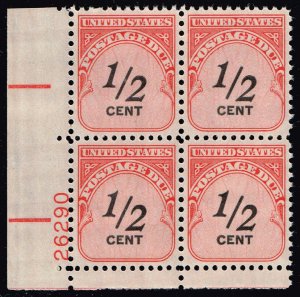 US #J88 Postage Due P# Block of 4; MNH