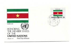 United Nations #330 15c Flag Series 1980, Suriname, Artmaster FDC