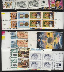 1992-4 Plate Blocks MNH lot of 18 different 29c era - nice fresh collectable